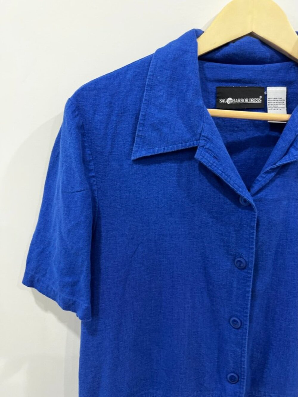 Cobalt Linen Button up - Picture 6 of 6